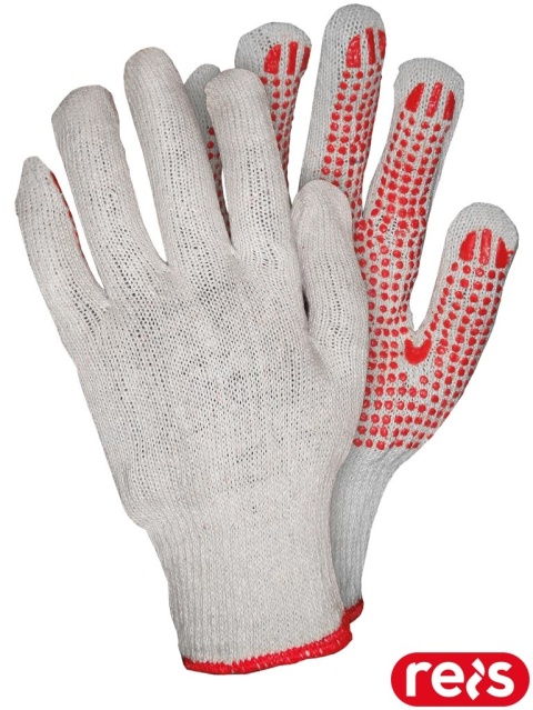 RĘKAWICE OCHRONNE RDZN_NATU Z NAKROPIENIEM PCV, 12 PAR