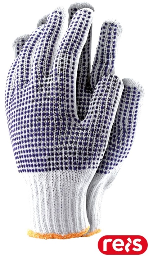 RĘKAWICE OCHRONNE RDZNN600 Z NAKROPIENIEM PCV PRZEWIEWNE, WYTRZYMAŁE, 12 PAR