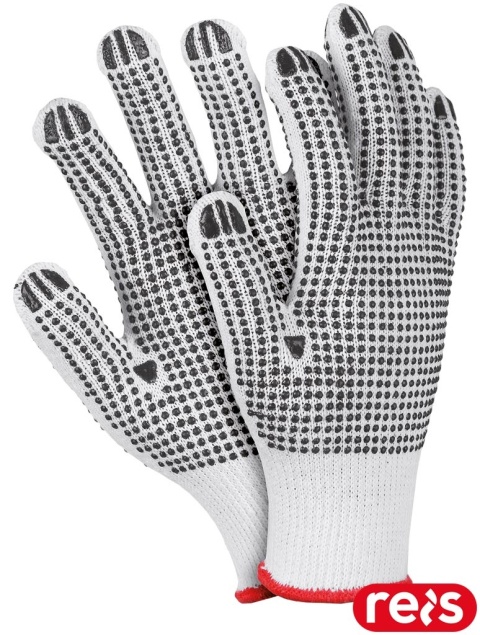 RĘKAWICE OCHRONNE RDZNN Z NAKROPIENIEM Z PCV, PRZEWIEWNE, WYTRZYMAŁE, 12PAR