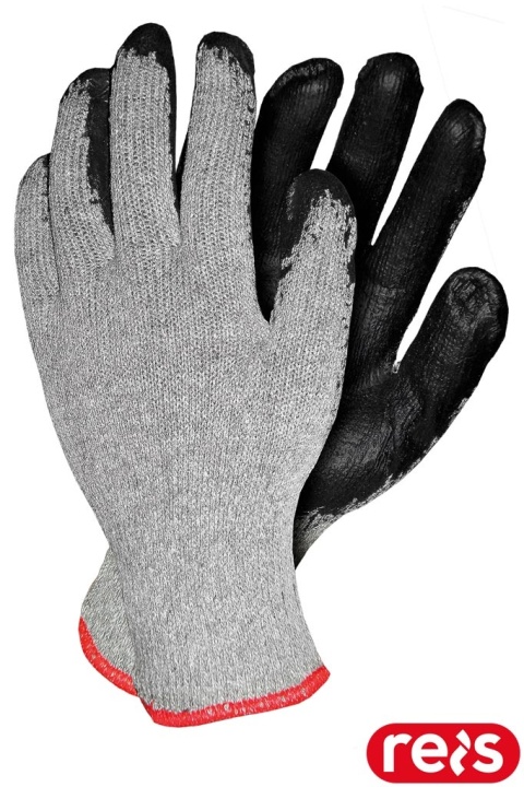 RĘKAWICE OCHRONNE RECO LATEKSOWE, BUDOWA, PRZEMYSŁ TRANSPORTOWY, SZARO-CZARNE 12PAR