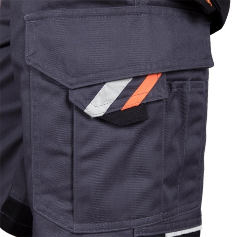 SPODNIE OCHRONNE DO PASA - KRÓTKIE PROX SZARO-CZARNO-POMARAŃCZOWE