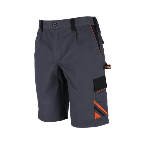 SPODNIE OCHRONNE DO PASA - KRÓTKIE PRO, GUMKA W PASIE, SZARO-CZARNO-POMARAŃCZOWE