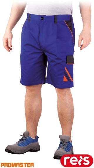 SPODNIE OCHRONNE DO PASA - KRÓTKIE PRO, GUMKA W PASIE, NIEBIESKO-CZARNO-POMARAŃCZOWE