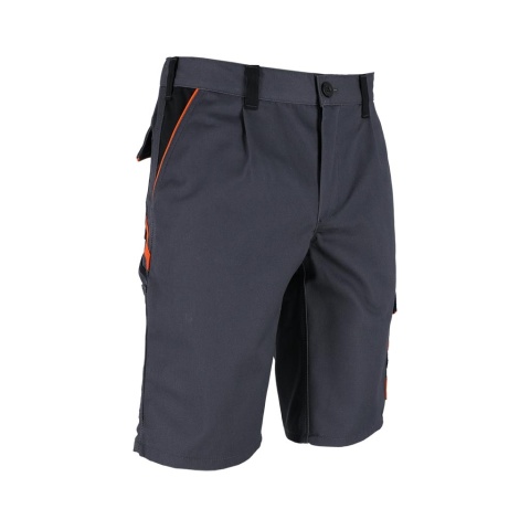 SPODNIE OCHRONNE DO PASA - KRÓTKIE PRO, GUMKA W PASIE, CZARNO-POMARAŃCZOWO-SZARE