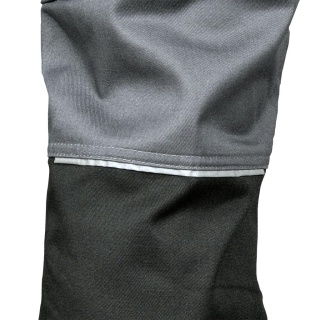 SPODNIE OCHRONNE DO PASA PROX WSTAWKI ODBLASKOWE, KIESZENIE NA NAKOLANNIKI GRANATOWO-ŻÓŁTO-SZARE