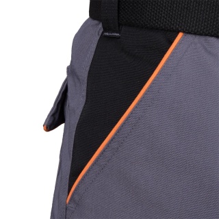 SPODNIE OCHRONNE OCIEPLANE, ZIMOWE, MĘSKIE, DO PASA PRO-WIN, WKŁADKI NA NAKOLANNIKI SZARO-CZARNO-POMARAŃCZOWE