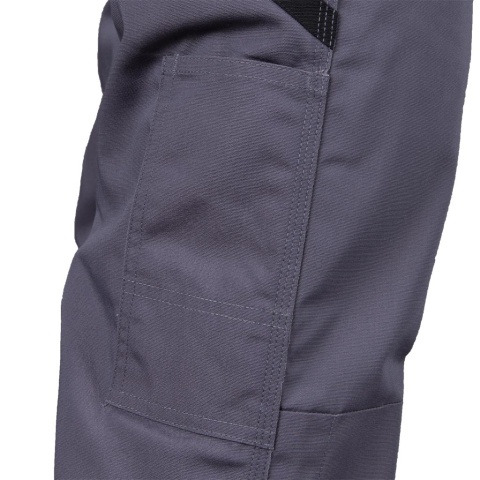 SPODNIE OCHRONNE OCIEPLANE, ZIMOWE, MĘSKIE, DO PASA PRO-WIN, WKŁADKI NA NAKOLANNIKI SZARO-CZARNO-POMARAŃCZOWE