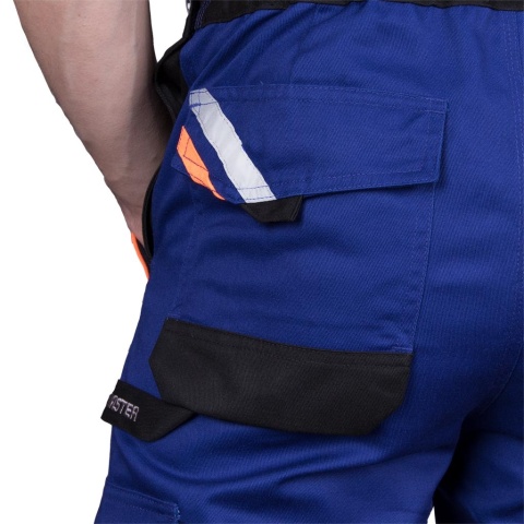 SPODNIE OCHRONNE OGRODNICZKI PROM KIESZENIE NA NAKOLANNIKI, ODBLASKI, SZARO-CZARNO-POMARAŃCZOWE