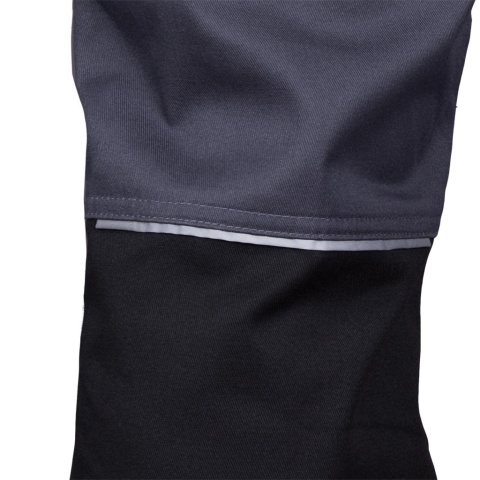 SPODNIE OCHRONNE OGRODNICZKI PROM KIESZENIE NA NAKOLANNIKI, ODBLASKI, NIEBIESKO-CZARNO-POMARAŃCZOWE