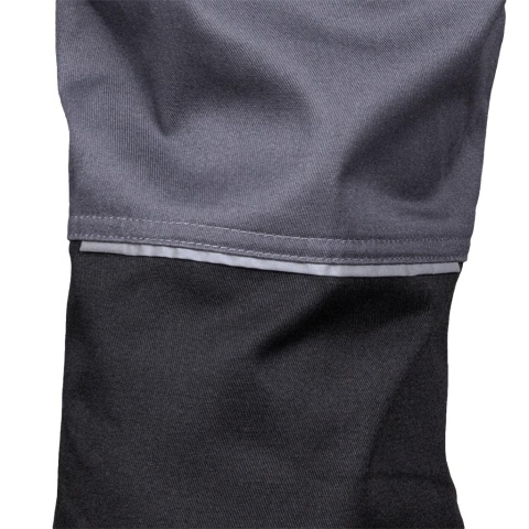 SPODNIE OCHRONNE OGRODNICZKI PROX, KIESZENIE, GUMKA W PASIE, KIESZEŃ NA NAKOLANNIKI SZARO-CZARNO-POMARAŃCZOWE