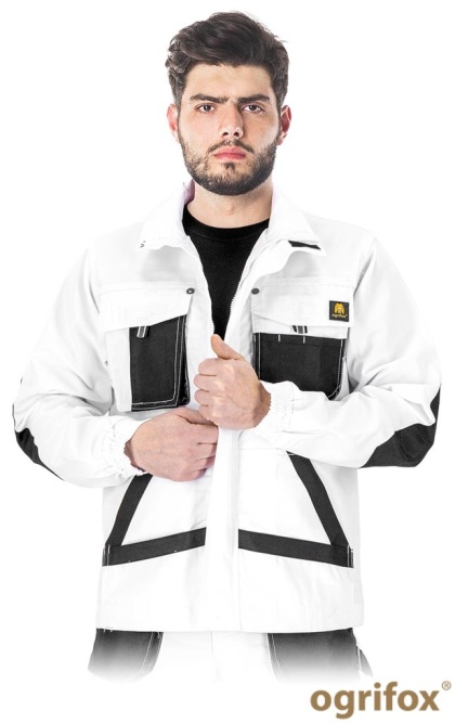 BLUZA OCHRONNA OX.05.789 OGR, WZMOCNIENIA NA ŁOKCIACH, BIAŁO-CZARNO-SZARA