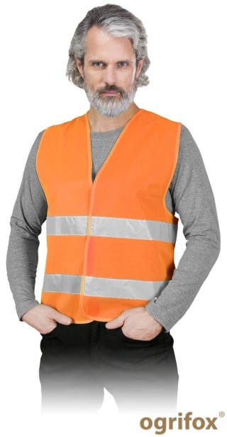 KAMIZELKA OSTRZEGAWCZA OX-LUMI PASY ODBLASKOWE POMARAŃCZOWA