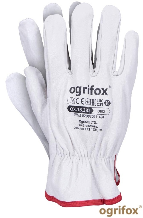 RĘKAWICE OCHRONNE OX.18.382 DRIX SKÓRA KOZIA LICOWA 12par