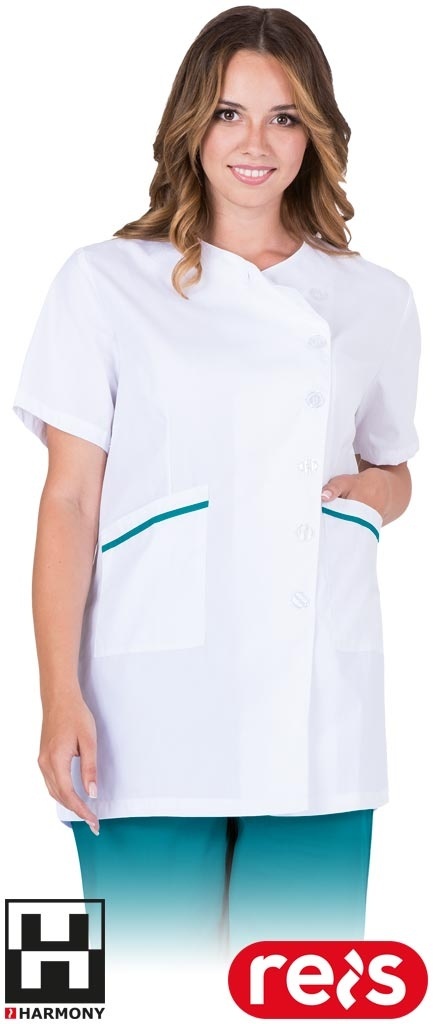 BLUZA OCHRONNA NONA DAMSKA BIAŁO-ZIELONA TEAL