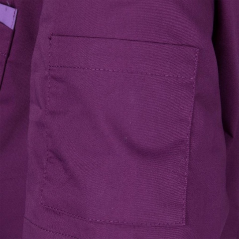 BLUZA OCHRONNA OSSIA DAMSKA Z KRÓTKIM RĘKAWEM, LABORATORA, USŁUGI KOSMETYCZNE, FIOLETOWA