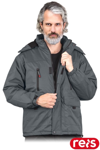 KURTKA OCHRONNA OCIEPLANA POLAREM NORWAY SZARO-CZARNA