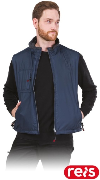 BEZRĘKAWNIK OCHRONNY OCIEPLANY NEVADA GRANATOWY