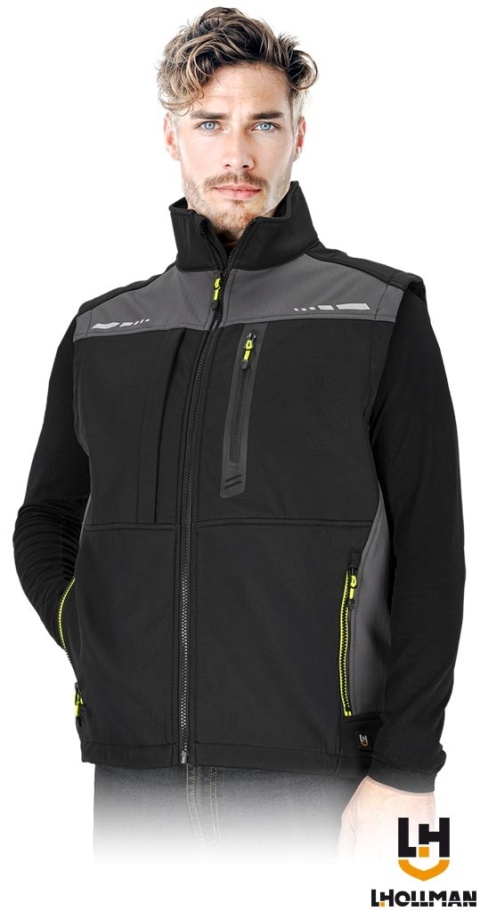 BEZRĘKAWNIK OCHRONNY VESTFOLD SOFTSHELL CZARNO-SZARY