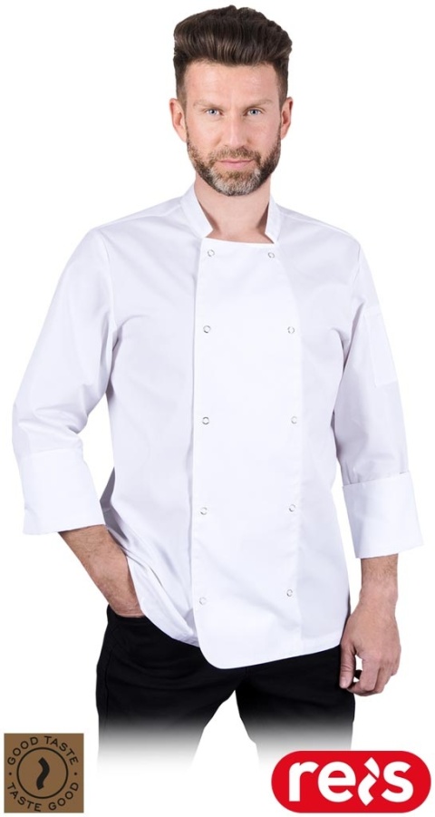 BLUZA KUCHARSKA OCHRONNA MEZZO TKANA Z DŁUGIM RĘKAWEM BIAŁA