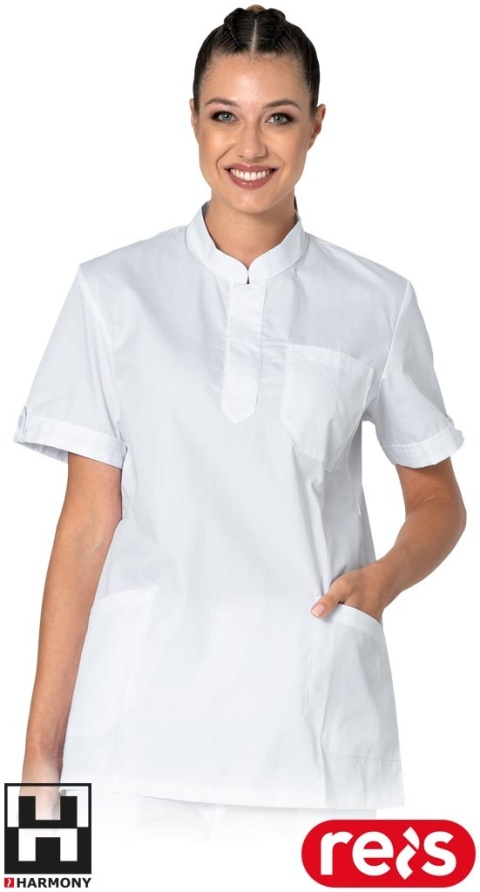 BLUZA OCHRONNA LIRA DAMSKA, LABORATORIUM, BRANŻA KOSMETYCZNA, MEDYCZNA, BIAŁA