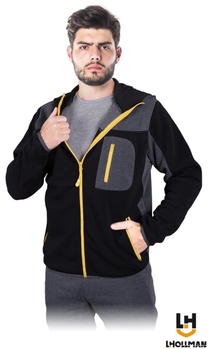 BLUZA OCHRONNA SCOTER DRESOWA Z KAPTUREM, CZARNO-SZARO-ŻÓŁTA