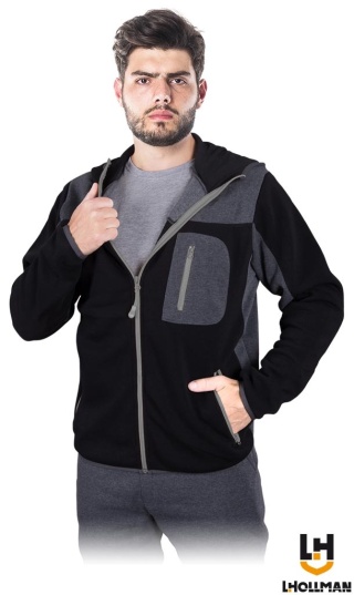 BLUZA OCHRONNA SCOTER DRESOWA Z KAPTUREM, CZARNO-SZARA