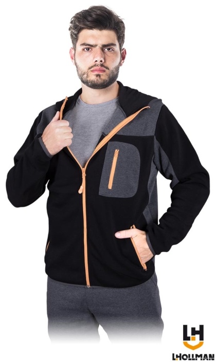 BLUZA OCHRONNA SCOTER DRESOWA Z KAPTUREM, CZARNO-SZARO-POMARAŃCZOWA