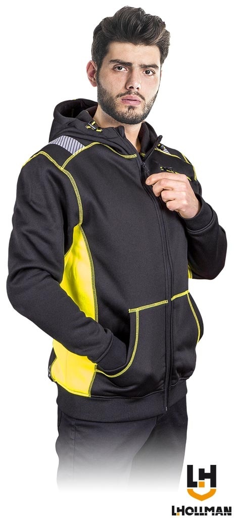 BLUZA OCHRONNA TROTTEL DZIANINOWA Z POLAREM CZARNO-ZÓŁTA