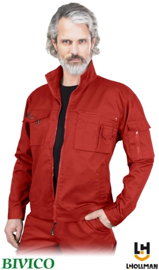 BLUZA OCHRONNA ROBOCZA MĘSKA WILSTER PRZEDŁUŻANY TYŁ CZERWONA