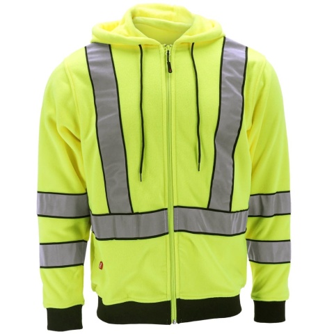 BLUZA OCHRONNA Z POLARU LUMINO MĘSKA PASY ODBLASKOWE POMARAŃCZOWA