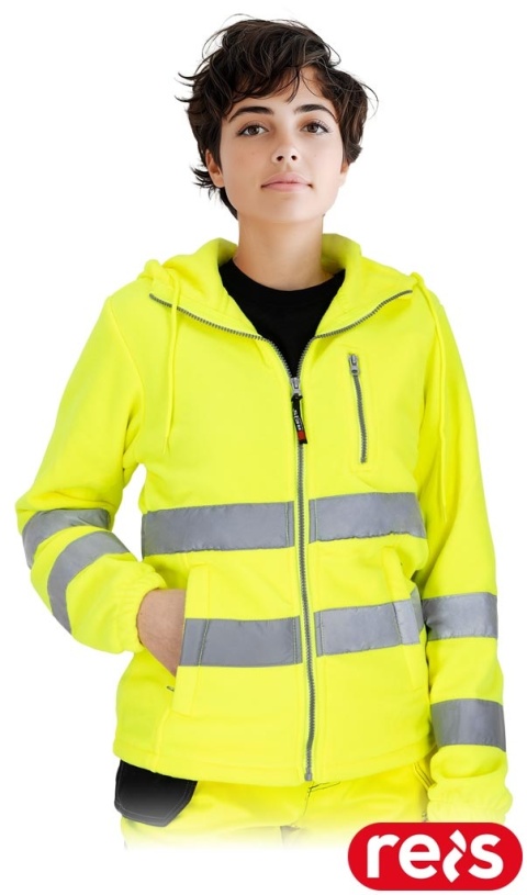 BLUZA OCHRONNA Z POLARU MANTIS PASY ODBLASKOWE ŻÓŁTA