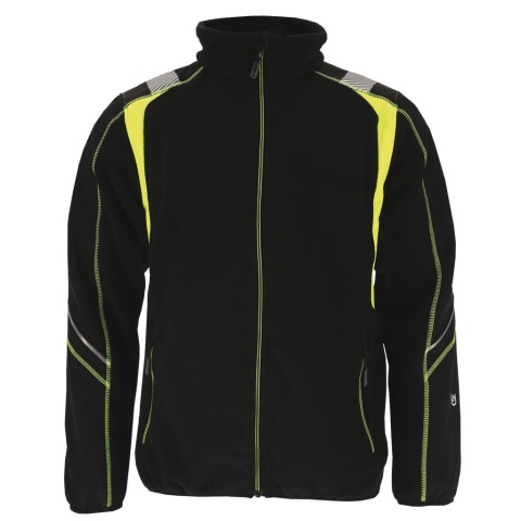BLUZA OCHRONNA Z POLARU SOFTSHELL TAYGER SOFTSHELL 4 KIERUNKOWY STRETCH, STRECZ, CZARNO-ŻÓŁTA