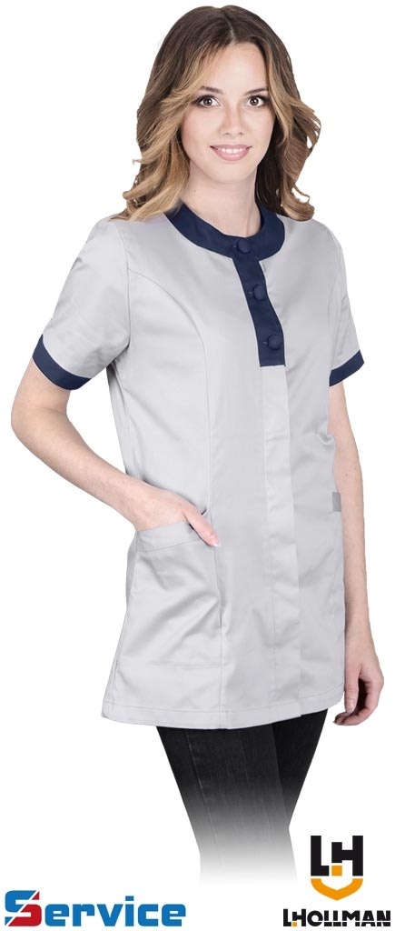 FARTUCH OCHRONNY DAMSKI SALLY JASNOSZARO-GRANATOWY