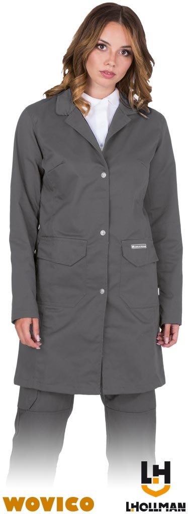 FARTUCH OCHRONNY DAMSKI WOMCOLER, WYTRZYMAŁY, ODPORNY NA WYTARCIA SZARY