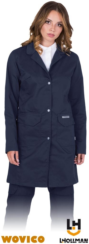 FARTUCH OCHRONNY DAMSKI WOMCOLER, WYTRZYMAŁY, ODPORNY NA WYTARCIA GRANATOWY