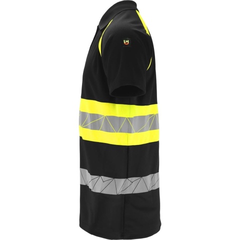 KOSZULKA POLO OCHRONNA RAUTEX OSTRZEGAWCZA, CZARNO-ZÓŁTA