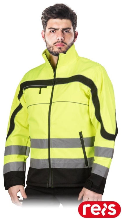 KURTKA OCHRONNA OSTRZEGAWCZA NEMO SOFTSHELL ŻÓŁTO-CZARNA