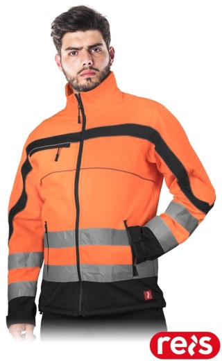 KURTKA OCHRONNA OSTRZEGAWCZA NEMO SOFTSHELL POMARAŃCZOWO-CZARNA