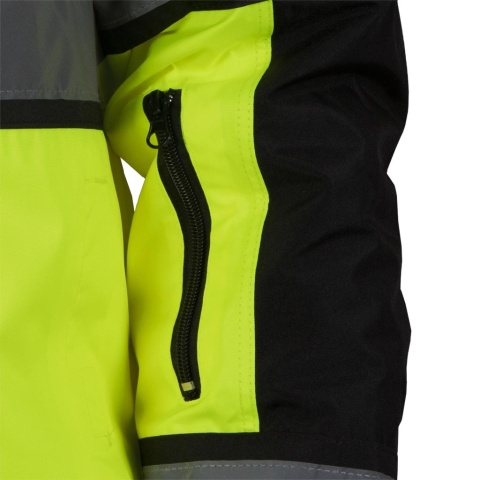 KURTKA OCHRONNA OCIEPLANA ZIMOWA OSTRZEGAWCZA MILLING PRZEDŁUŻANA POMARAŃCZOWO-CZARNA