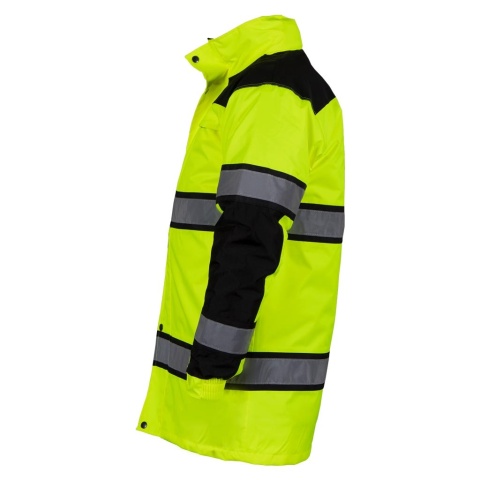 KURTKA OCHRONNA OCIEPLANA ZIMOWA OSTRZEGAWCZA MILLING PRZEDŁUŻANA POMARAŃCZOWO-CZARNA