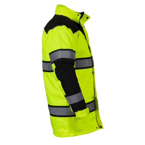 KURTKA OCHRONNA OCIEPLANA ZIMOWA OSTRZEGAWCZA MILLING PRZEDŁUŻANA POMARAŃCZOWO-CZARNA