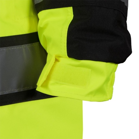 KURTKA OCHRONNA OCIEPLANA ZIMOWA OSTRZEGAWCZA MILLING PRZEDŁUŻANA POMARAŃCZOWO-CZARNA