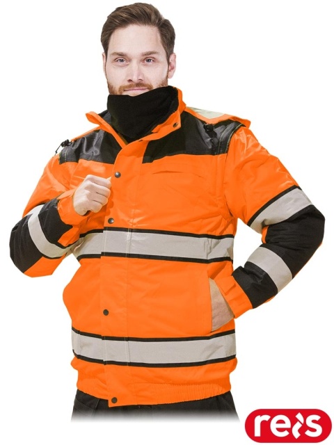 NA OSTRZEGAWCZA OCIEPLANA MILLING 2W1, ODPINANE RĘKAWY POMARAŃCZOWO-CZARNA