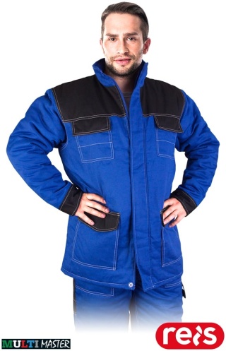 KURTKA OCHRONNA OCIEPLANA MMWJL, PIKOWANA PODSZEWKA NIEBIESKO-CZARNE