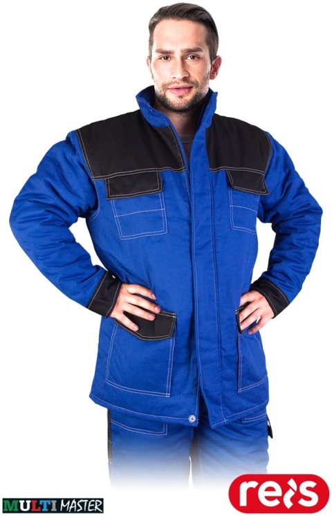 KURTKA OCHRONNA OCIEPLANA MMWJL, PIKOWANA PODSZEWKA NIEBIESKO-CZARNE