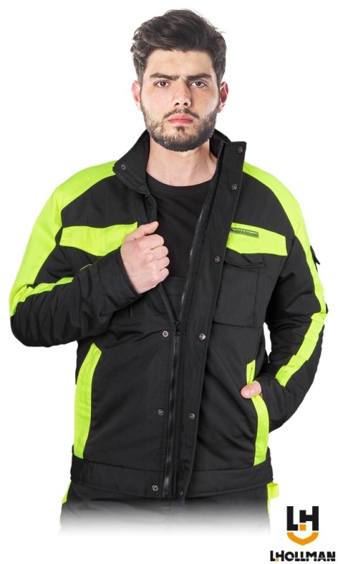 KURTKA OCHRONNA OCIEPLANA TANZOW CZARNO-ŻÓŁTA