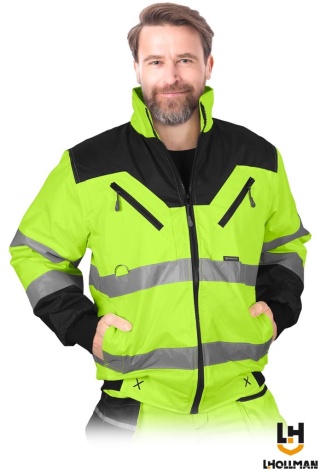 KURTKA OCHRONNA OCIEPLANA XVERT ZIMOWA DLA DROGOWCÓW ŻÓŁTO-CZARNA