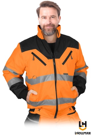 KURTKA OCHRONNA OCIEPLANA XVERT ZIMOWA DLA DROGOWCÓW POMARAŃCZOWO-CZARNA