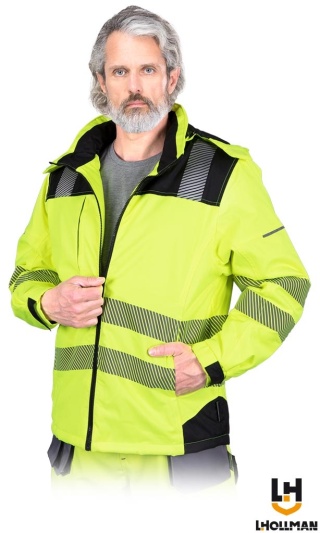 KURTKA OCHRONNA ZIMOWA OCIEPLANA MĘSKA OSTRZEGAWCZA VOLTER ŻÓŁTO-CZARNA