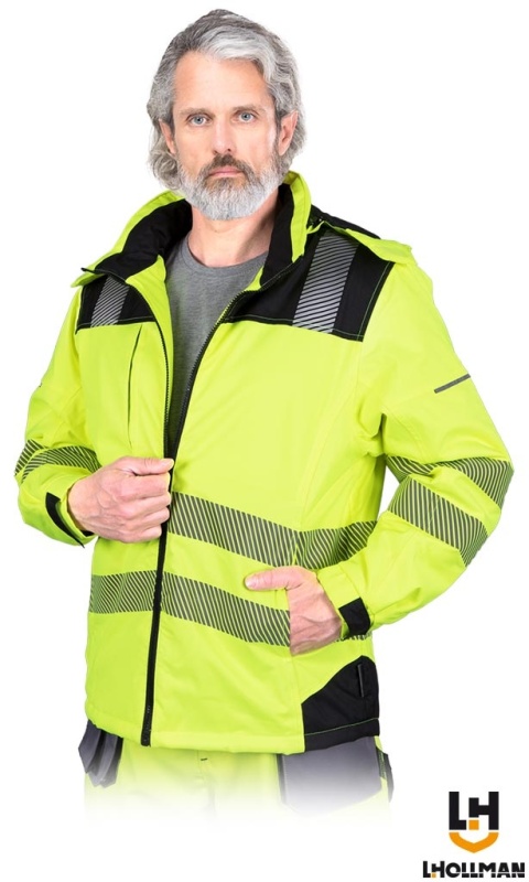 KURTKA OCHRONNA ZIMOWA OCIEPLANA MĘSKA OSTRZEGAWCZA VOLTER ŻÓŁTO-CZARNA